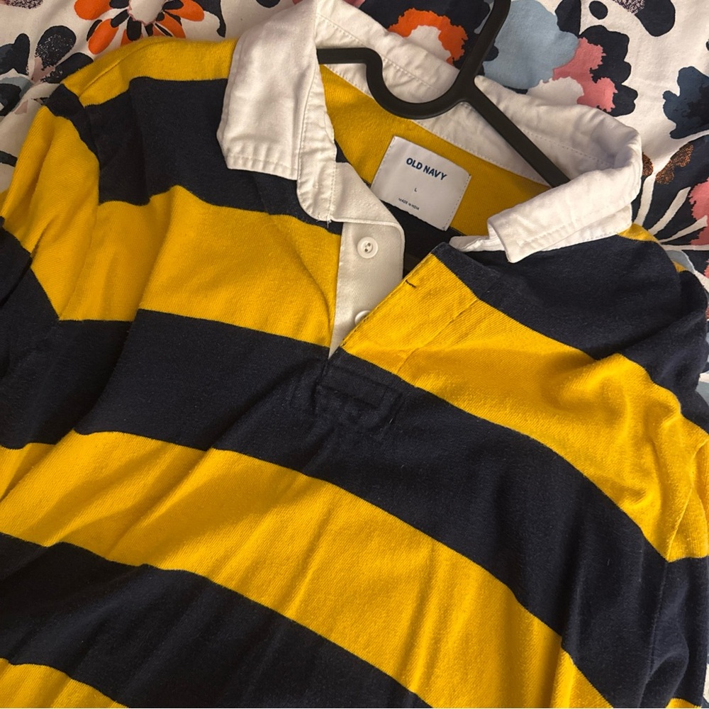 Old Navy Kids Polo with Yellow and Blue Stripes